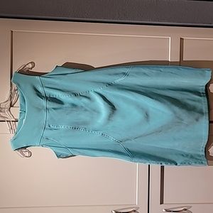 Turquoise, sheath dress, size 10.